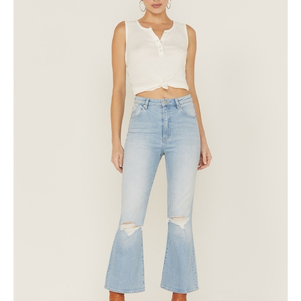 Rolla’s Dusters Crop Bootcut Jeans Light Wash 25 Distressed G’Day Mate